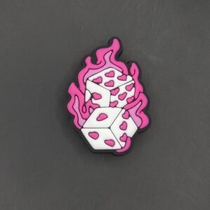 (5/$15) Flaming Dice Croc Charm